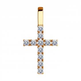 Золотая подвеска Diamant 51-130-01652-1 с фианитом 51-130-01652-1 фото