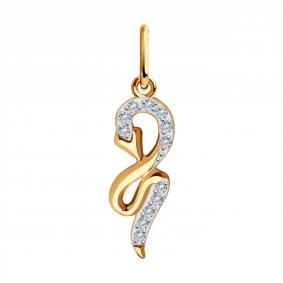 Золотая подвеска Diamant 51-130-01667-1 с фианитом 51-130-01667-1 фото