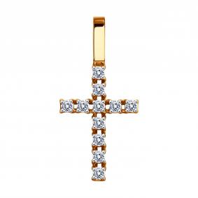 Золотая подвеска Diamant 51-130-01691-1 с фианитом 51-130-01691-1 фото