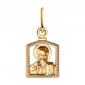 Золотая подвеска-иконка Святитель Николай Чудотворец Diamant 51-130-01738-1 51-130-01738-1 фото