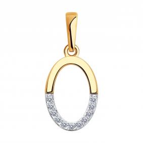 Золотая подвеска Diamant 51-130-01953-1 с фианитом 51-130-01953-1 фото