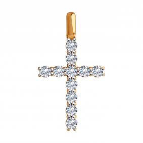 Золотая подвеска Diamant 51-130-02097-1 с фианитом 51-130-02097-1 фото