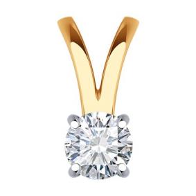 Золотая подвеска Diamant 51-130-02119-1 с фианитом 51-130-02119-1 фото