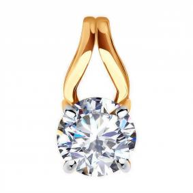 Золотая подвеска Diamant 51-130-02186-1 с фианитом 51-130-02186-1 фото