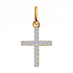 Золотая подвеска Diamant 51-130-02282-1 с фианитом 51-130-02282-1 фото