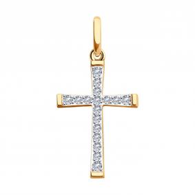 Золотая подвеска Diamant 51-130-02324-1 с фианитом 51-130-02324-1 фото