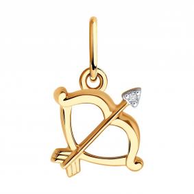 Золотая подвеска Знак зодиака Стрелец Diamant С фианитом 51-130-02630-1 51-130-02630-1 фото