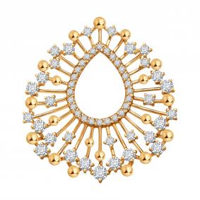 Золотая подвеска Diamant 51-130-02746-1 с фианитом 51-130-02746-1 фото