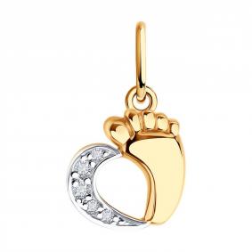 Золотая подвеска Diamant 51-130-02816-1 с фианитом 51-130-02816-1 фото