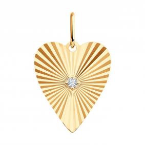 Золотая подвеска Diamant 51-130-02909-1 с фианитом 51-130-02909-1 фото