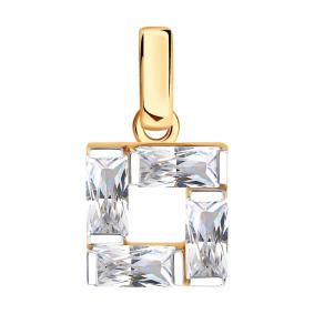 Золотая подвеска Diamant 51-130-02921-1 с фианитом 51-130-02921-1 фото