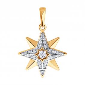 Золотая подвеска Diamant 51-130-02977-1 с фианитом 51-130-02977-1 фото