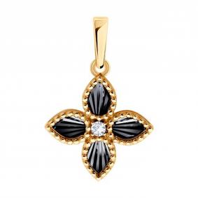 Золотая подвеска Diamant 51-130-02984-1 с фианитом 51-130-02984-1 фото