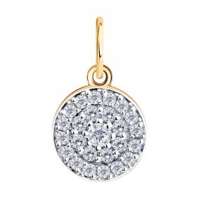 Золотая подвеска Diamant 51-130-03001-1 с фианитом 51-130-03001-1 фото