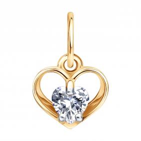 Золотая подвеска Diamant 51-130-03021-1 с фианитом 51-130-03021-1 фото