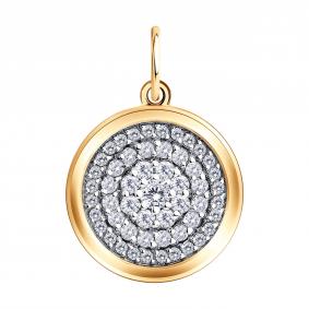 Золотая подвеска Diamant 51-130-03024-1 с фианитом 51-130-03024-1 фото