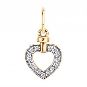 Золотая подвеска Diamant 51-130-03040-1 с фианитом 51-130-03040-1 фото