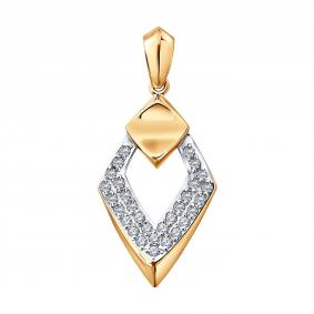 Золотая подвеска Diamant 51-130-03154-1 с фианитом 51-130-03154-1 фото