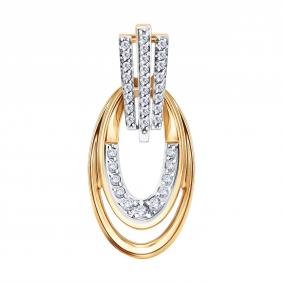 Золотая подвеска Diamant 51-130-03157-1 с фианитом 51-130-03157-1 фото