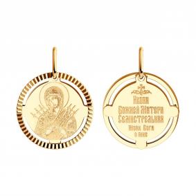 Золотая подвеска-иконка Божией Матери Семистрельная Diamant 51-132-02428-7 51-132-02428-7 фото