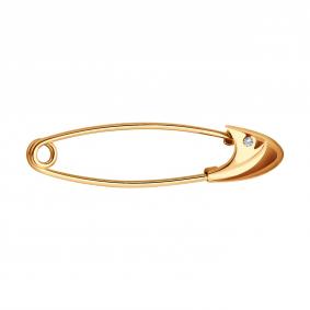 Золотая булавка Diamant 51-140-01686-1 с фианитом 51-140-01686-1 фото