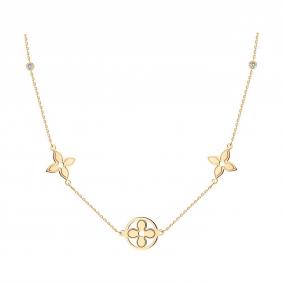 Золотое колье Diamant 51-170-00420-1 с фианитом 51-170-00420-1 фото