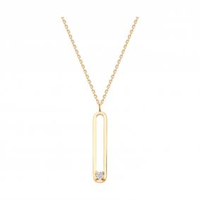 Золотое колье Diamant 51-170-01051-1 с фианитом 51-170-01051-1 фото