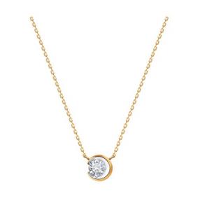 Золотое колье Diamant 51-170-02273-1 с фианитом 51-170-02273-1 фото