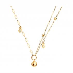 Золотое колье Diamant 51-170-02945-1 с фианитом 51-170-02945-1 фото