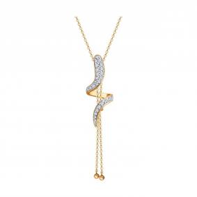Золотое колье Diamant 51-170-02954-1 с фианитом 51-170-02954-1 фото