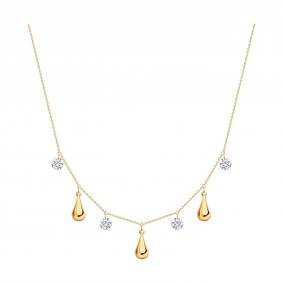 Золотое колье Diamant 51-170-03026-1 с фианитом 51-170-03026-1 фото
