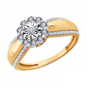 Золотое кольцо Diamant 51-210-00416-1 с бриллиантом 51-210-00416-1 фото