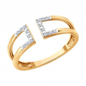 Золотое кольцо Diamant 51-210-00450-1 с бриллиантом 51-210-00450-1 фото