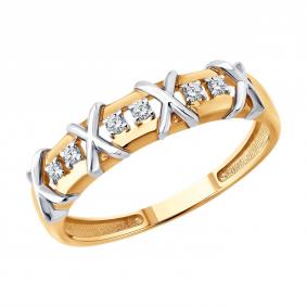 Золотое кольцо Diamant 51-210-00478-1 с бриллиантом 51-210-00478-1 фото