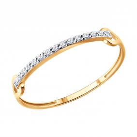 Золотое кольцо Diamant 51-210-01386-1 с бриллиантом 51-210-01386-1 фото