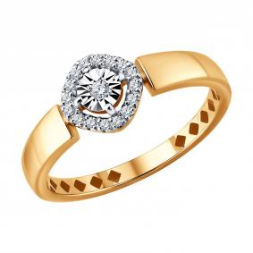 Золотое кольцо SOKOLOV 51-210-01388-1 с бриллиантом 51-210-01388-1 фото