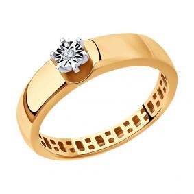 Золотое помолвочное кольцо Diamant с бриллиантом 51-210-01419-1 51-210-01419-1 фото