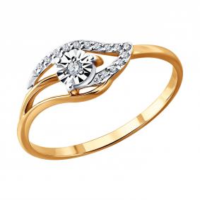 Золотое кольцо Diamant 51-210-01542-1 с бриллиантом 51-210-01542-1 фото