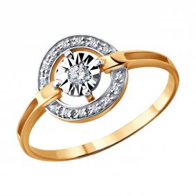 Золотое кольцо Diamant 51-210-02216-1 с бриллиантом 51-210-02216-1 фото