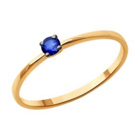 Золотое кольцо Diamant 51-210-02293-1 с сапфиром 51-210-02293-1 фото