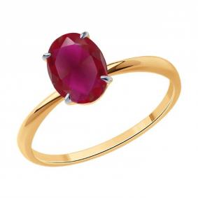 Золотое кольцо Diamant 51-210-02693-1 с рубином 51-210-02693-1 фото