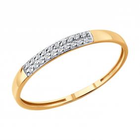 Золотое кольцо Diamant 51-210-02887-1 с бриллиантом 51-210-02887-1 фото