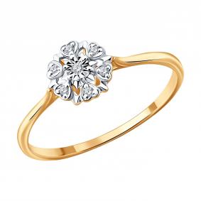 Золотое кольцо Diamant 51-210-03162-1 с бриллиантом 51-210-03162-1 фото