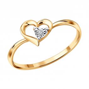 Золотое кольцо Diamant 51-210-03192-1 с бриллиантом 51-210-03192-1 фото