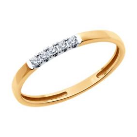 Золотое кольцо Diamant 51-211-02227-1 с бриллиантом 51-211-02227-1 фото