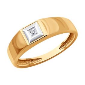 Золотое кольцо Diamant 51-212-02221-1 с бриллиантом 51-212-02221-1 фото