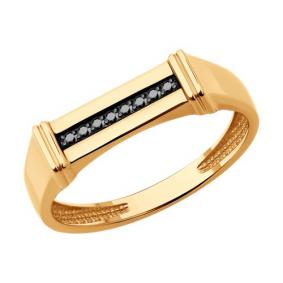 Золотое кольцо Diamant 51-212-02562-1 с чёрным бриллиантом 51-212-02562-1 фото