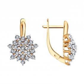 Золотые серьги Diamant 51-220-00422-1 с бриллиантом 51-220-00422-1 фото