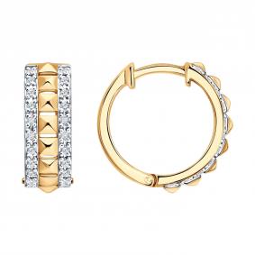 Золотые серьги Diamant 51-220-02678-1 с бриллиантом 51-220-02678-1 фото