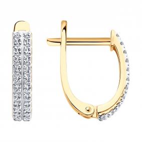 Золотые серьги Diamant 51-220-02916-1 с бриллиантом 51-220-02916-1 фото